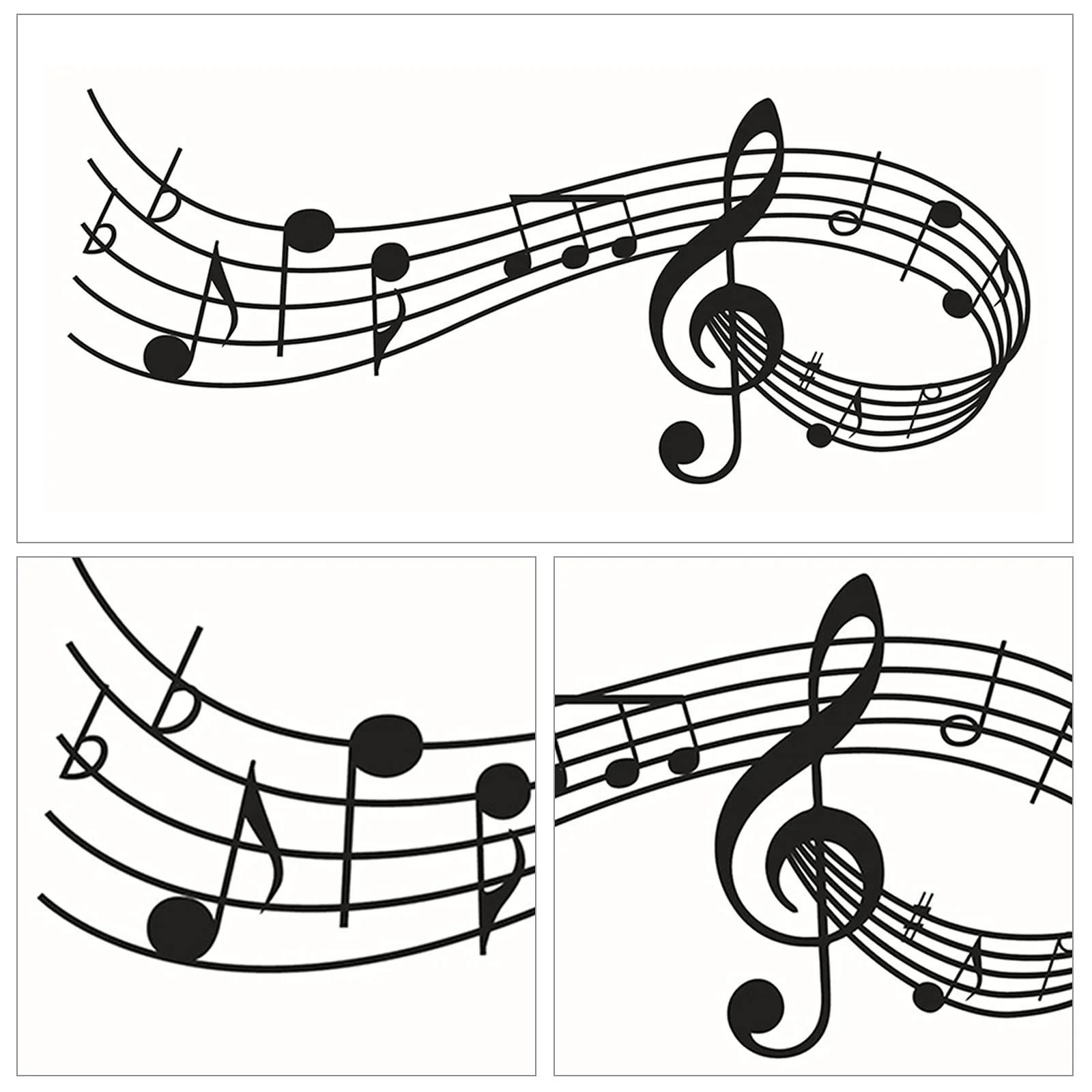 Наклейка на стіну Музичні ноти DIY 2 шт. Чорний, фото №3