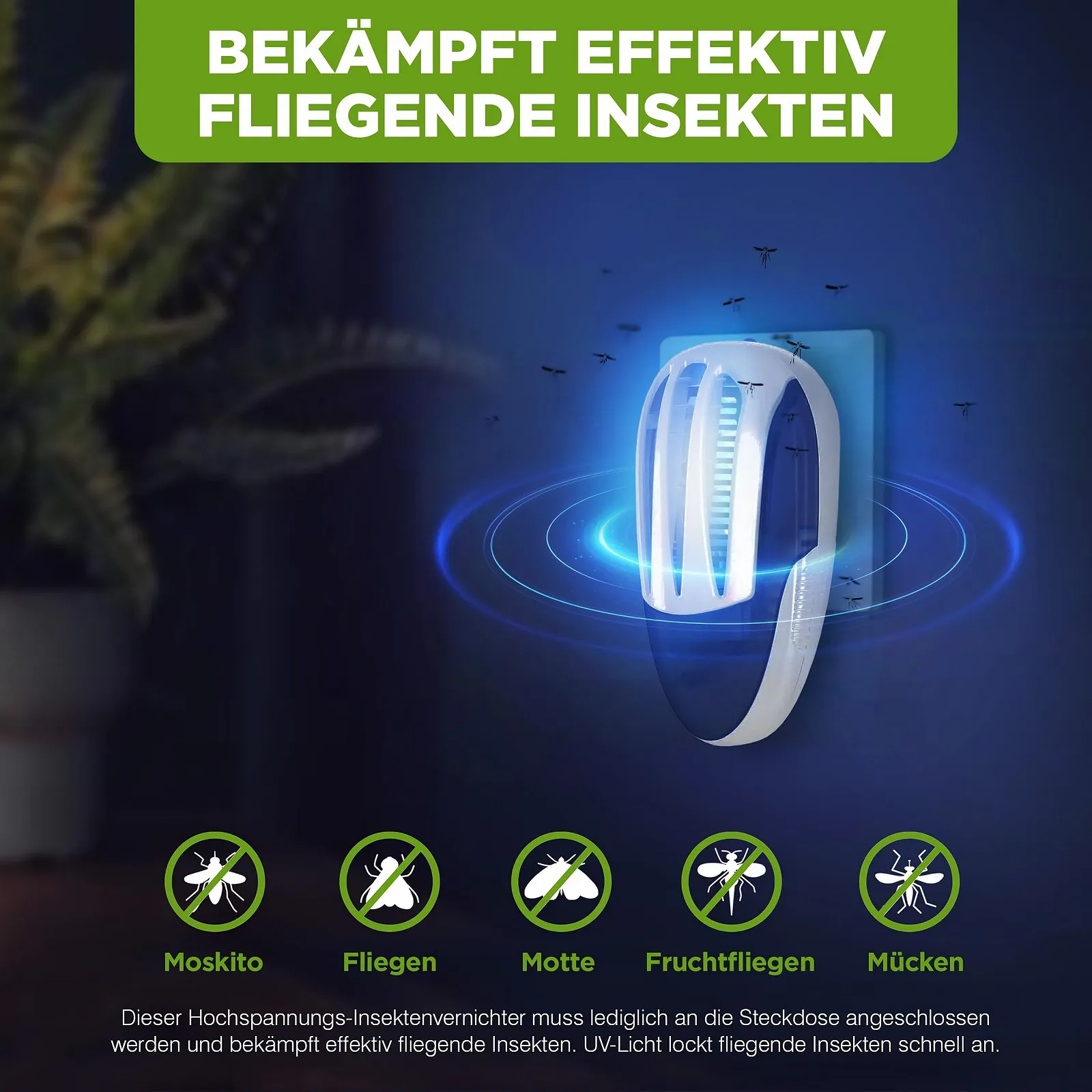 Електричний знищувач комах ISOTRONIC 1000 V UV лампа 30 м² 2 шт., фото №8
