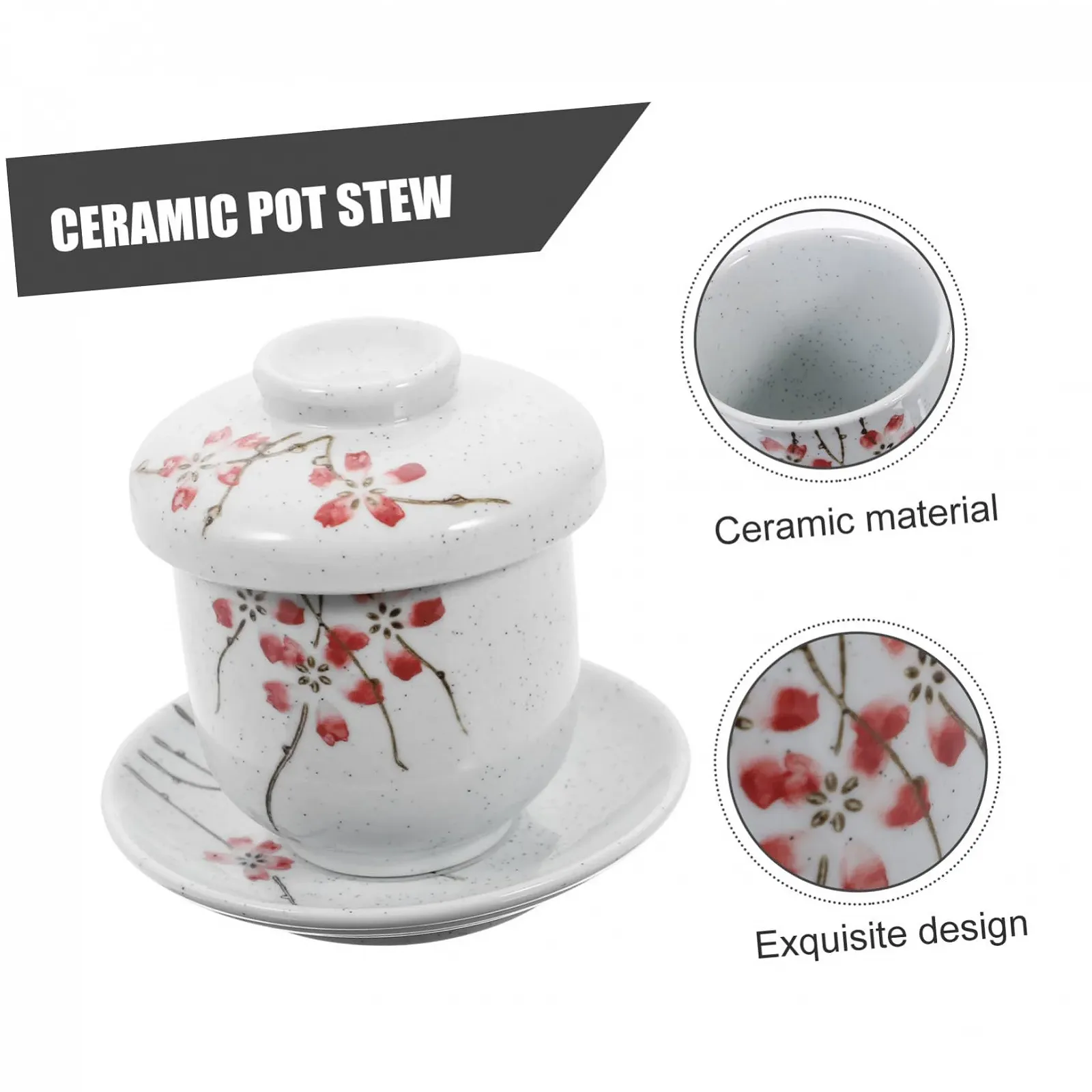 Чаша для супа Gatuida керамическая с крышкой маленькая японская Белая, фото №5