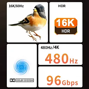 Кабель AVICE HDMI v2.2 16K/60Hz 8K/240Hz 1 метр Grey Ultra High Speed HDR synthetic.ua - Фото 1