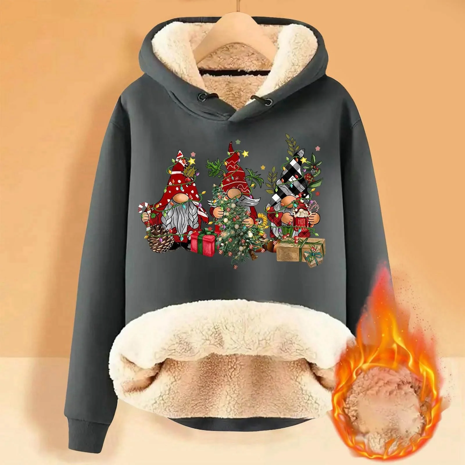 Женский рождественский свитшот Basic Свитер с круглым вырезом 3D принт Рождественский свитшот Свободная рубашка с длинным рукавом Топы с длинным рукавом Рождественская осенняя зимняя уличная мода, фото №3