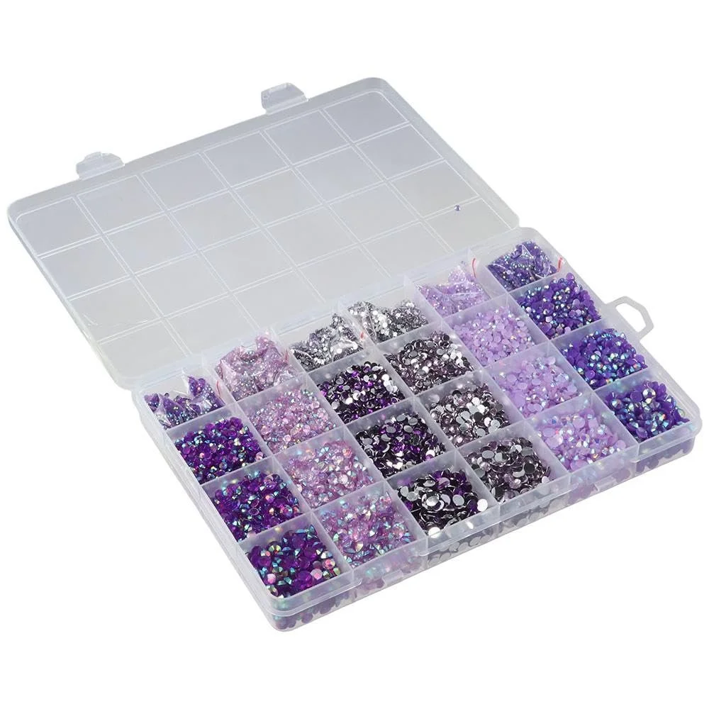 Стразы из искусственной смолы Плоские 2 мм 3 мм 4 мм 5 мм Фиолетовые 30000 шт, фото №3