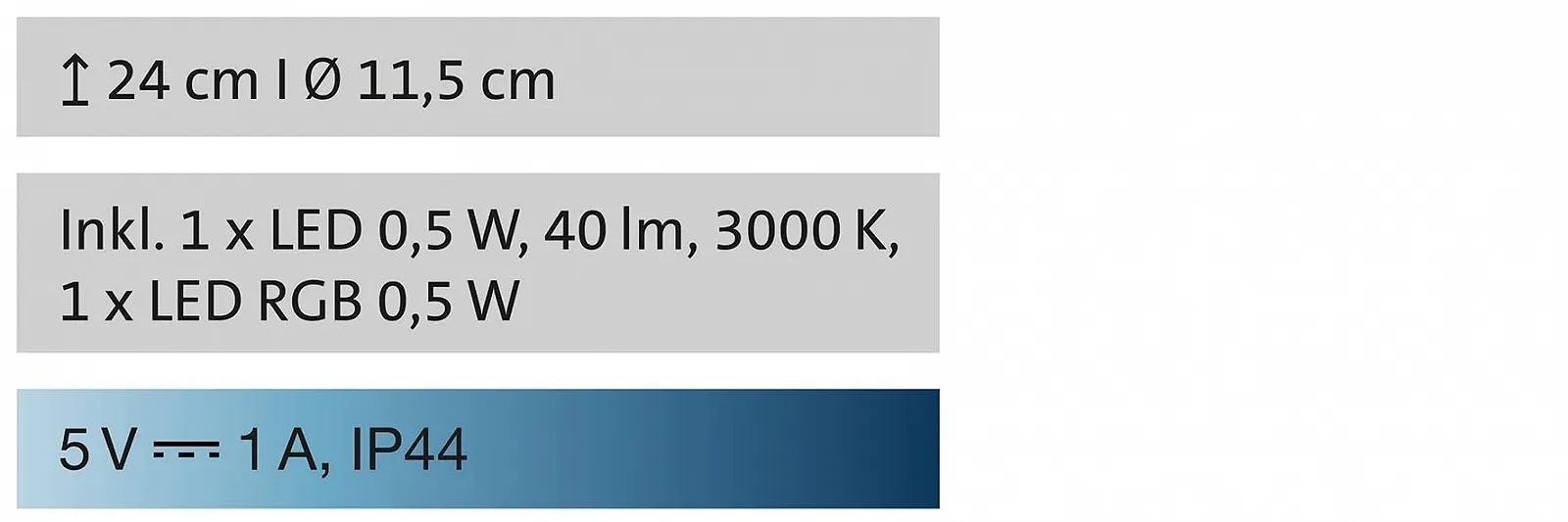 Настільна лампа FHL Easy Bari 850273 Вулична Сонячна RGB LED 0,6 + 0,5 Вт 40 лм Біла, фото №8