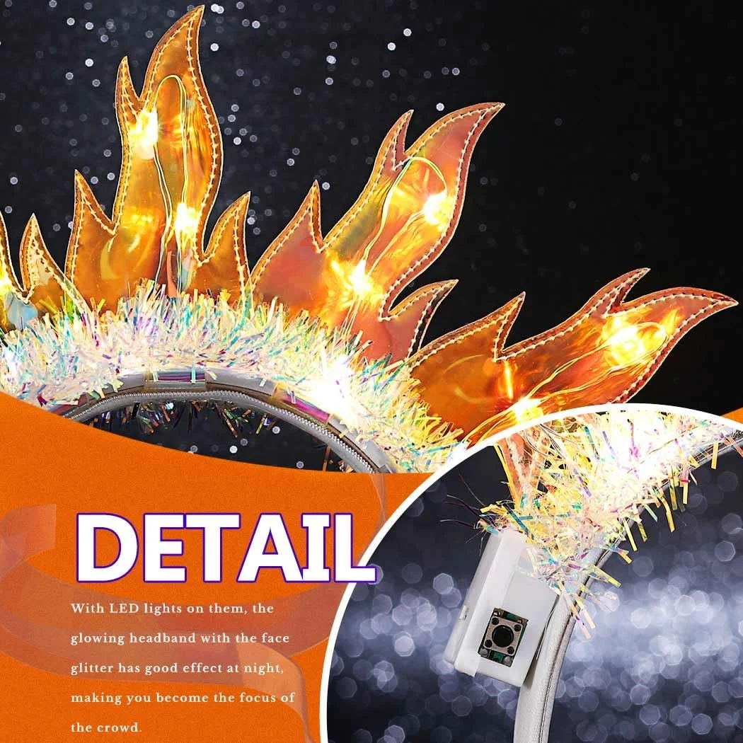 Обруч для волосся Святковий LED, фото №3