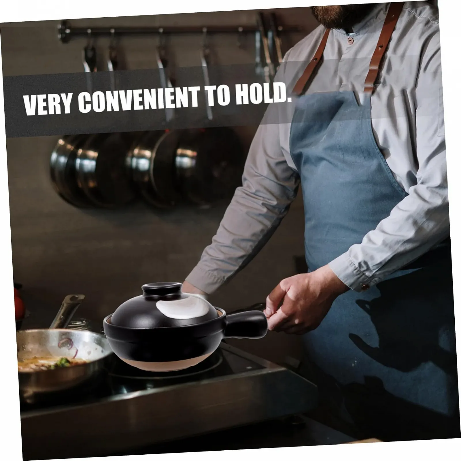 Форма для запекания фарфоровая маленькая с ручкой жаропрочная для 1 человека гладкая поверхность, фото №3