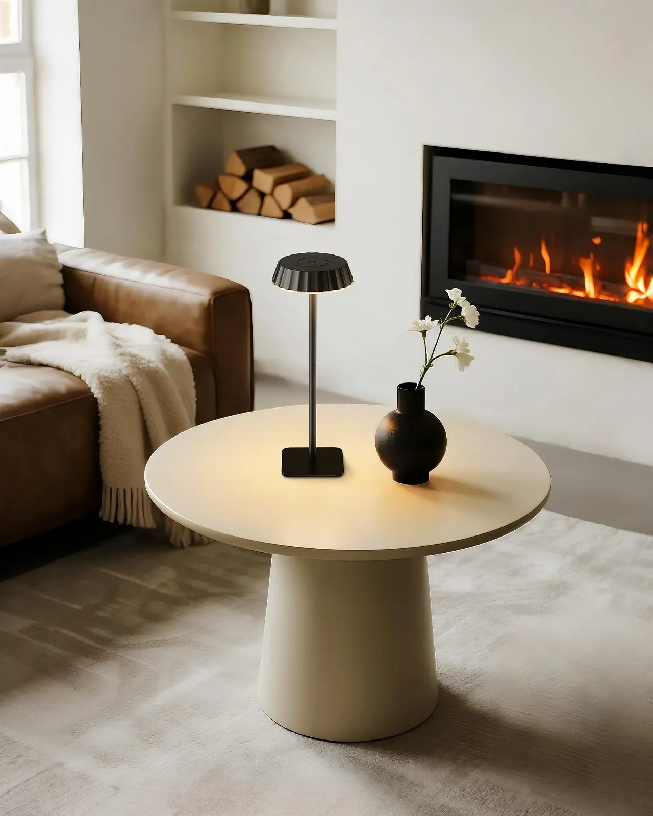 Настільна лампа EppieBasic бездротова акумуляторна набір з 2 шт 18 W швидка зарядка 3 колірні температури диммована IP65 водонепроникна чорна, фото №8