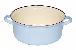 Кастрюля для запекания Riess Classic-Household Articles Colour/Pastel 0282-006 с хромированным ободком 24 см голубая - Фото 1