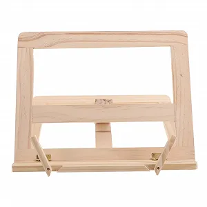 Регулируемая складная деревянная подставка для книг. Эргономичная подставка для ноутбука и планшета. Прочная, экономит место для кулинарных книг, учебников, стола и часов чтения. - Фото 1