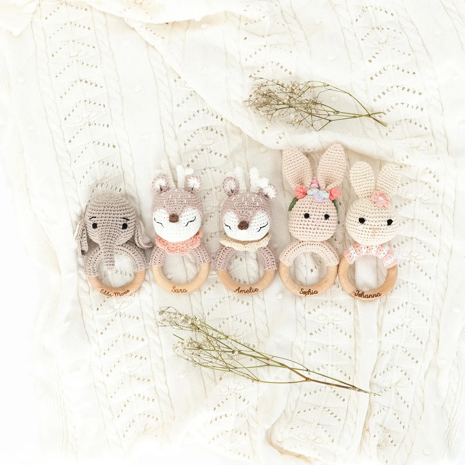 Прорезыватель для зубов именный Wunderwunsch Слоненок, с гравировкой, фото №3