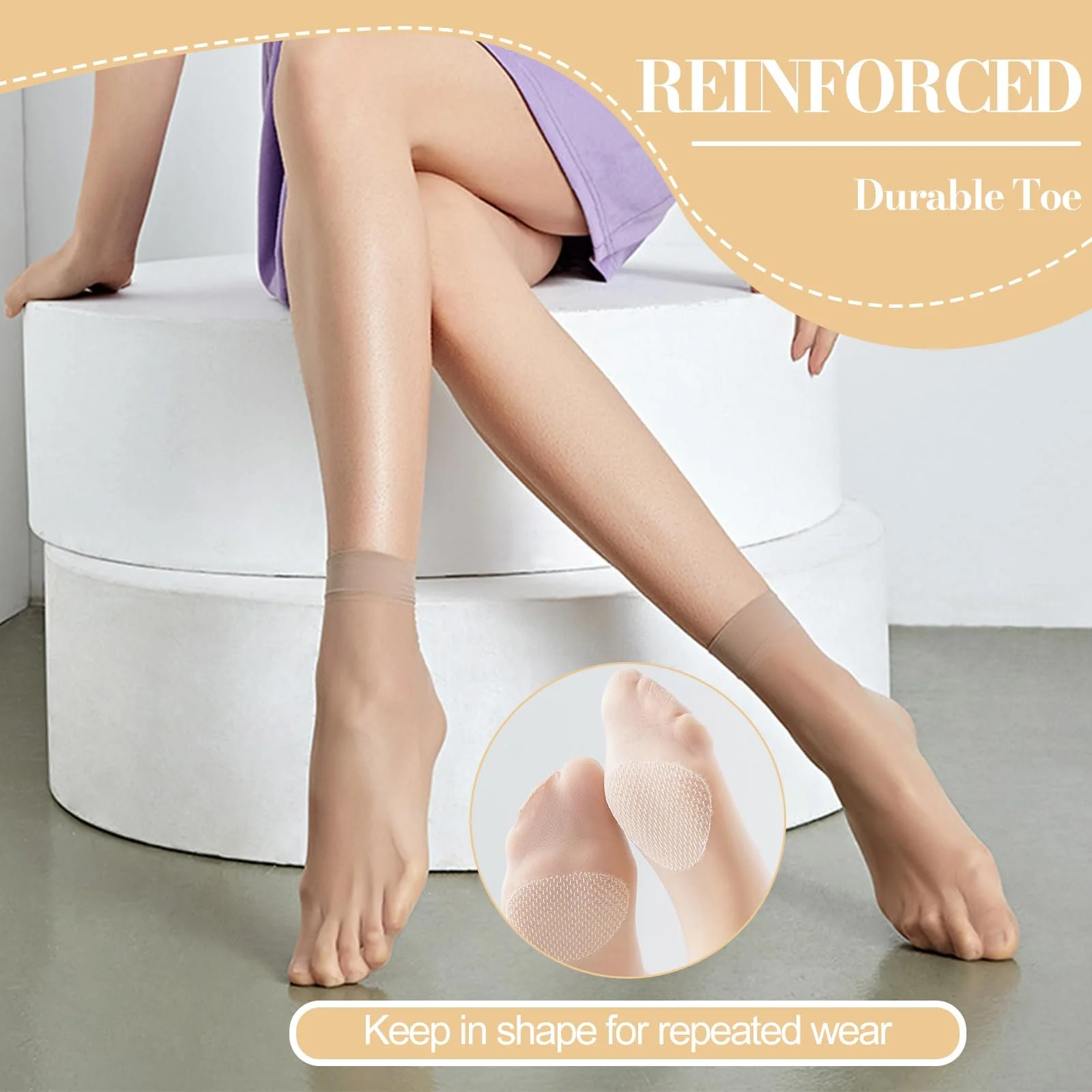 12 пар прозорих жіночих нейлонових тонких шкарпеток, фото №5 12 пар прозорих жіночих нейлонових тонких шкарпеток, фото №5