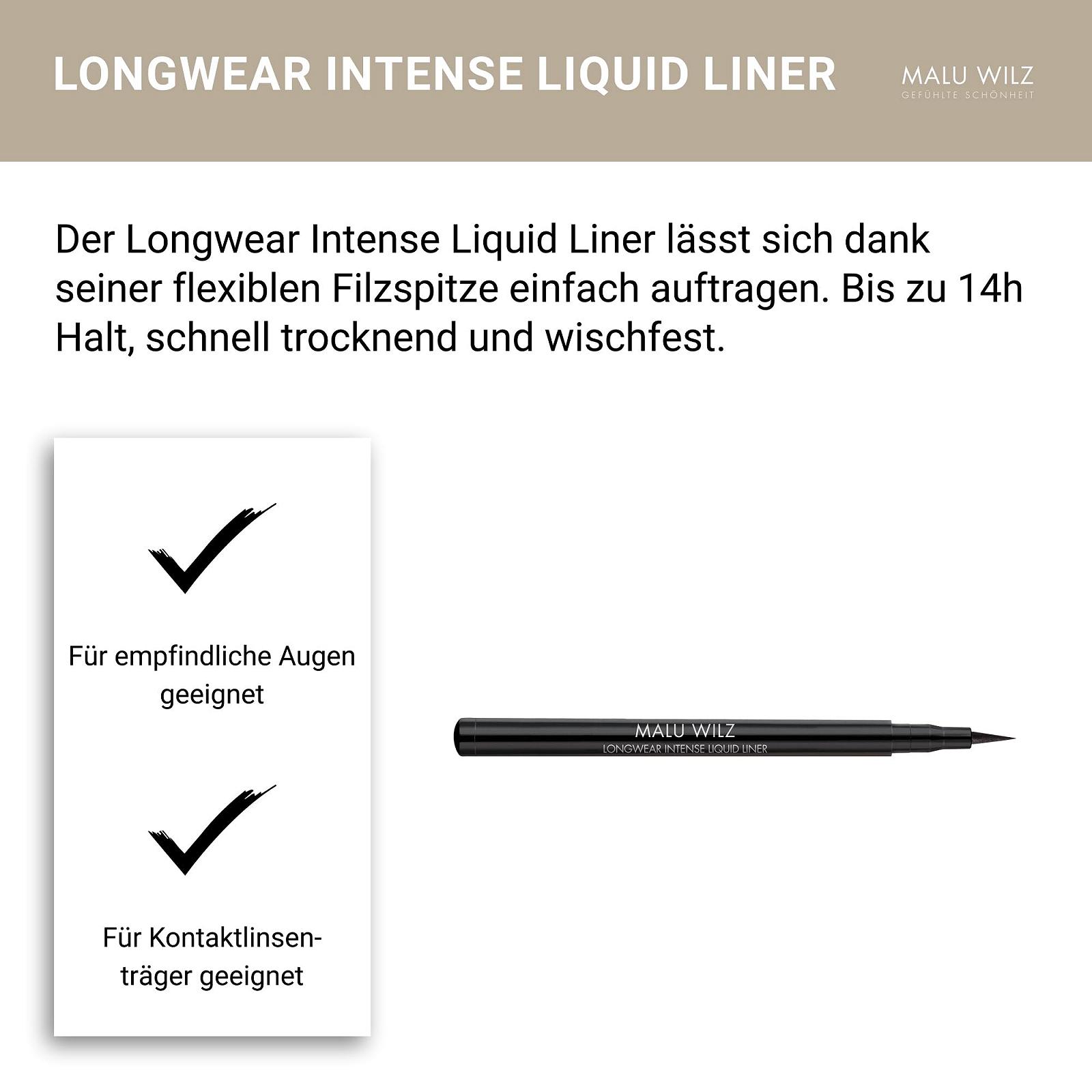 Підводка для очей Malu Wilz Longwear Intense Liquid Liner, Чорний, фото №5 Підводка для очей Malu Wilz Longwear Intense Liquid Liner, Чорний, фото №5