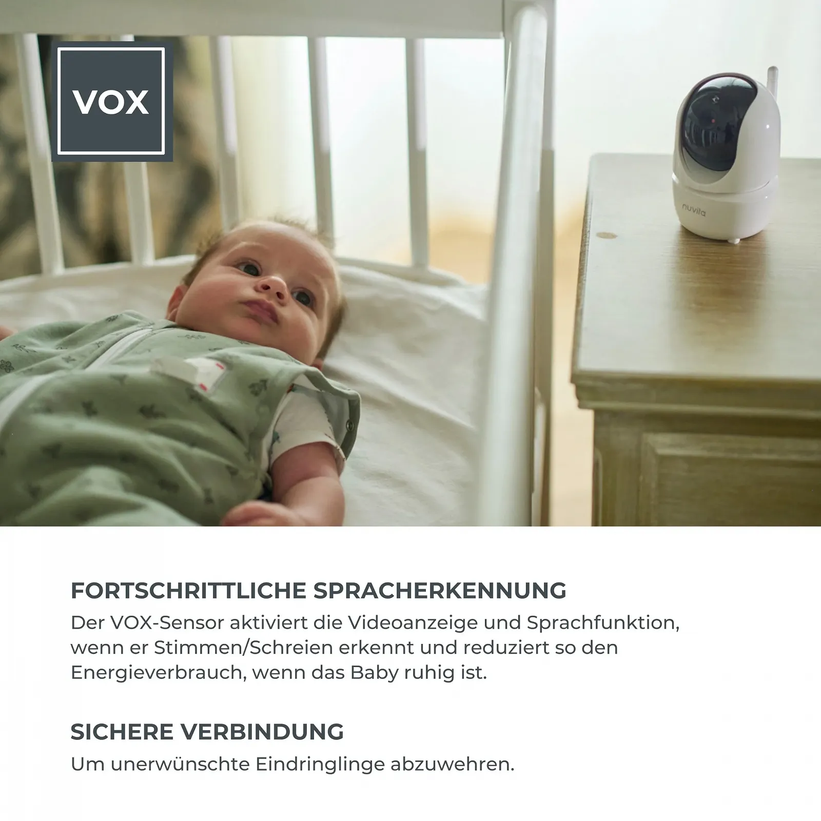 Відеоняня Nuvita Videovoice 3045 Wireless 360° VOX Night Vision Lullabies, фото №6 Відеоняня Nuvita Videovoice 3045 Wireless 360° VOX Night Vision Lullabies, фото №6