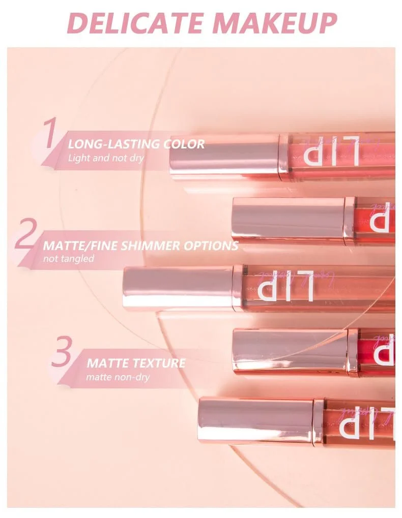 Блиск для губ Y-HaLi матовий стійкий перламутровий макіяж, фото №4