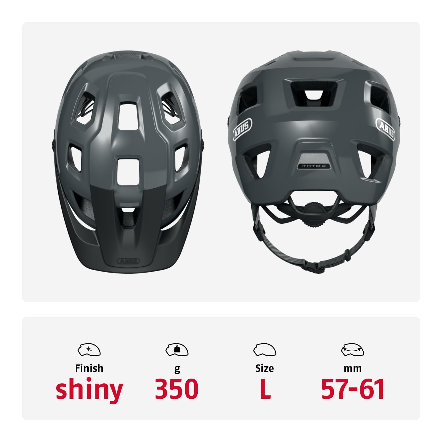 Шолом MTB ABUS MoTrip - Міцний велосипедний шолом з регульованим по висоті козирком для гірських байкерів - Індивідуальна посадка - Унісекс, фото №4