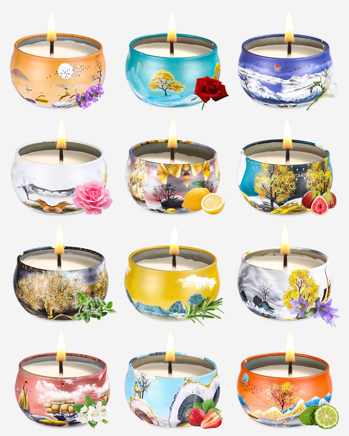 Ароматизированные свечи Soy Wax Christmas 12 шт, фото №3