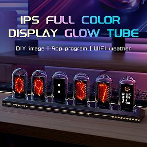 Годинник з газорозрядним індикатором Vastarry Nixie Tube, IPS кольоровий екран, цифровий годинник DIY, аналогова цифрова трубка, WiFi, настільний цифровий годинник, декоративний подарунок (401) synthetic.ua - Фото 1