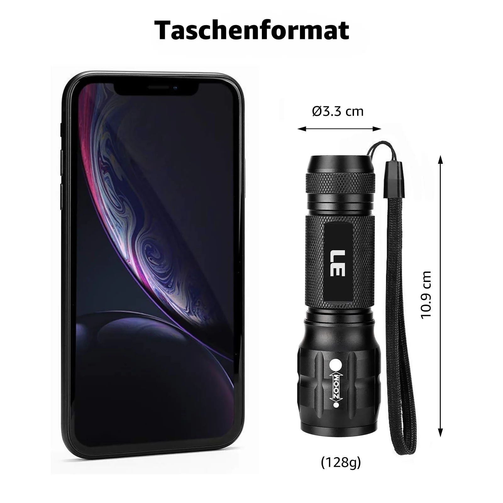 Ліхтар LED Маленький LE1000 Дуже яскравий Zoom-able Міні, фото №4