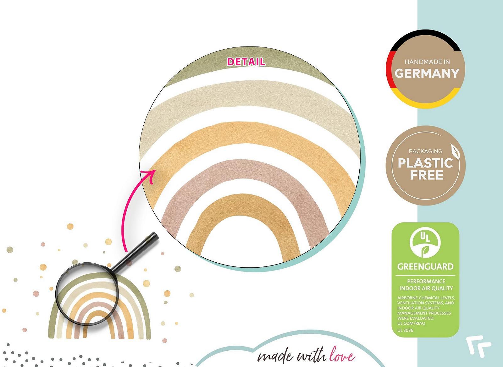 Наклейка на стену Little Deco DL5082 XL Rainbow with Dots Зеленый / Желтый, фото №5