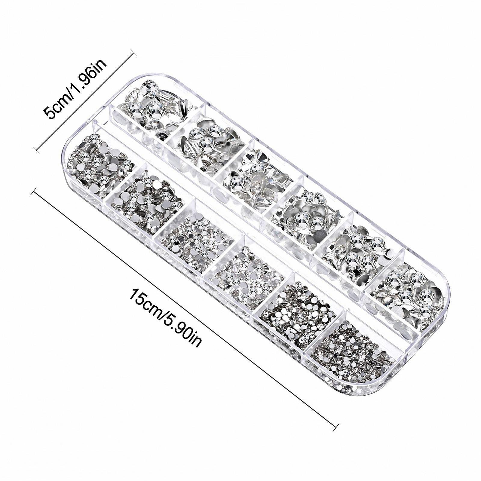 Стразы для ногтей 6 размеров, прозрачные кристаллы для рукоделия, лица, ногтей, одежды, обуви, сумки с пинцетом, фото №6