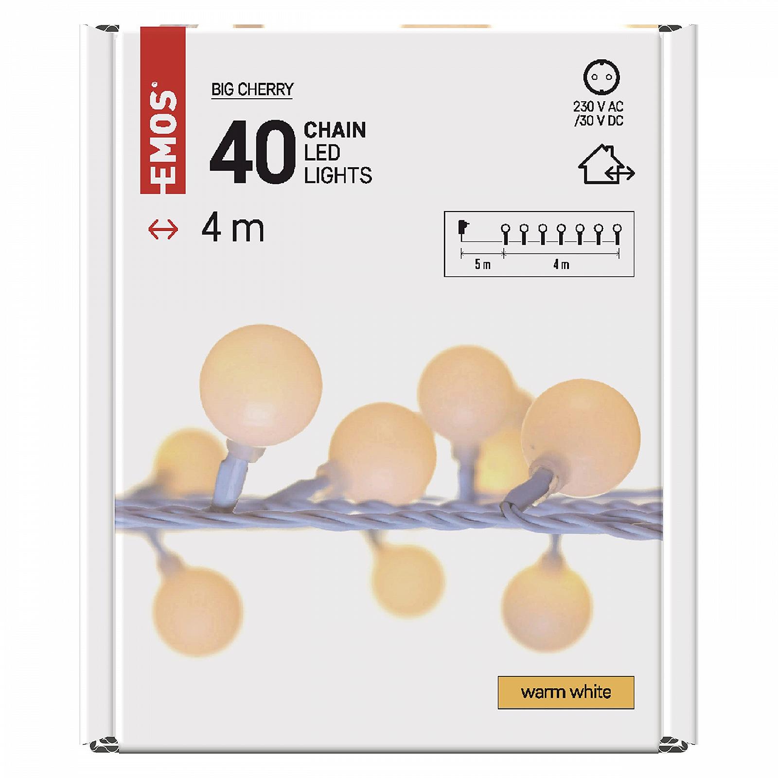 Гірлянда LED EMOS Cherry, теплий білий, 4 м, 40 світлодіодів у формі кулі 2,5 см, фото №7