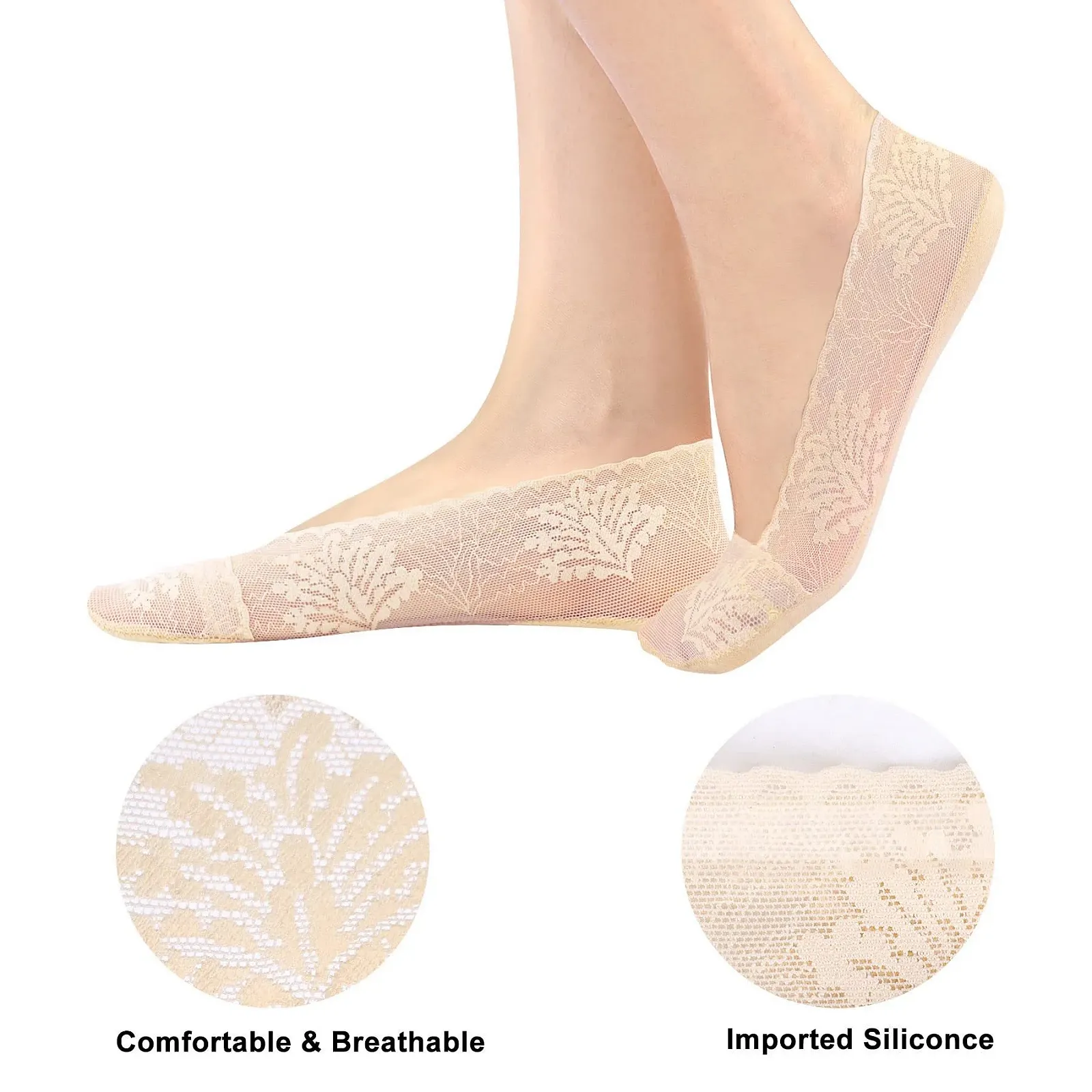 Женские нейлоновые носки - Высокие прозрачные носки, Нескользящие носки с хлопковой подошвой для женщин, Эластичные нейлоновые носки для лета и весны, фото №3 Женские нейлоновые носки - Высокие прозрачные носки, Нескользящие носки с хлопковой подошвой для женщин, Эластичные нейлоновые носки для лета и весны, фото №3