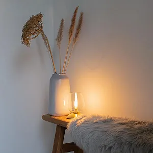 Настільна лампа QAZQA Elien Classic Antique Steel Round G9 Gold Brass synthetic.ua - Фото 1