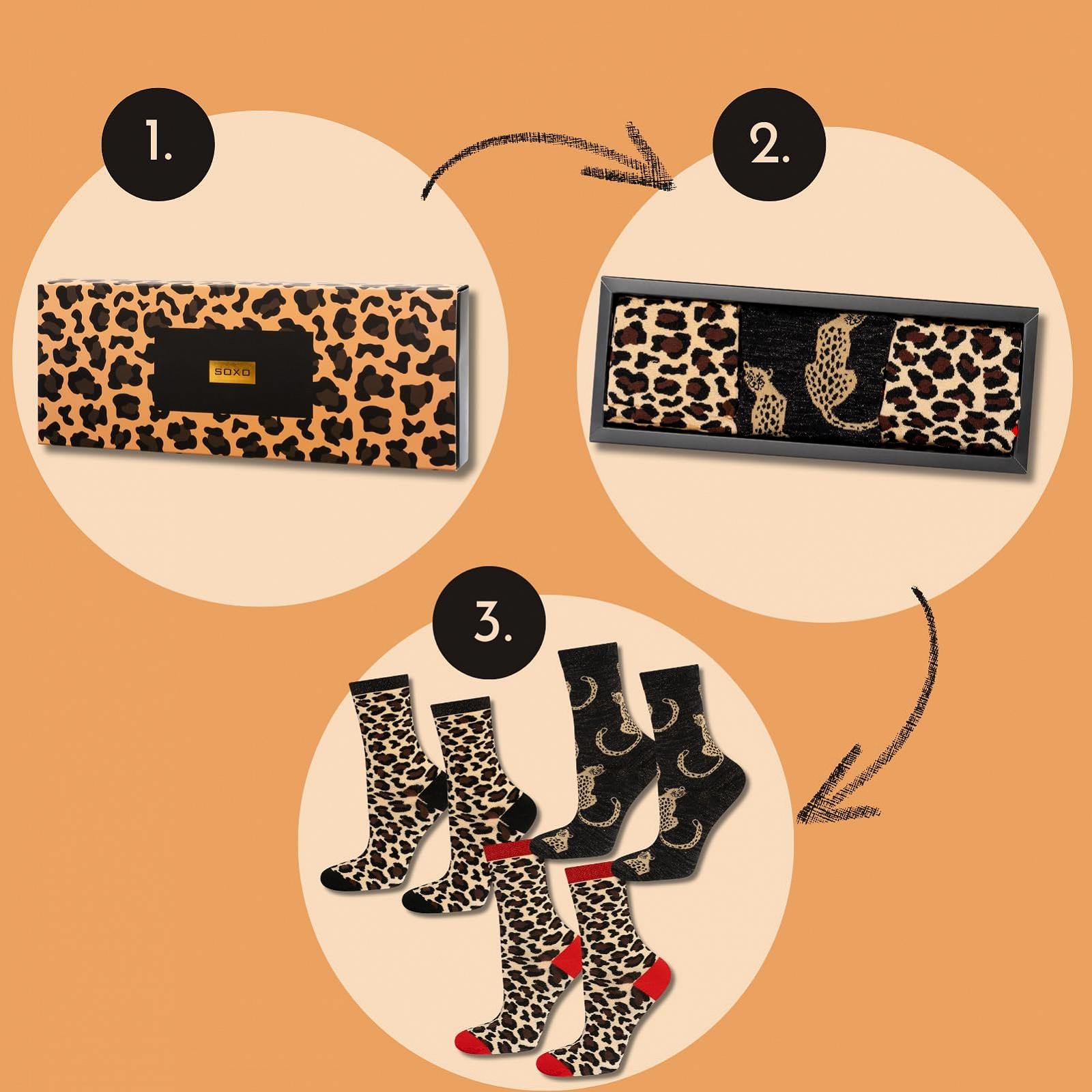 Носки Soxo Леопард, женские, с анималистическим принтом, размер 35-40, фото №2