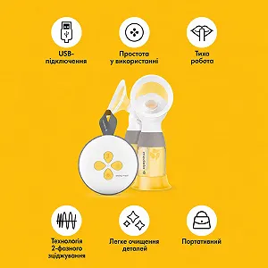 Електричний молоковідсмоктувач Medela Swing Maxi Double / З накладками для грудей PersonalFit Flex / Технологія 2-фазного зціджування Medela / Білий synthetic.ua - Фото 1