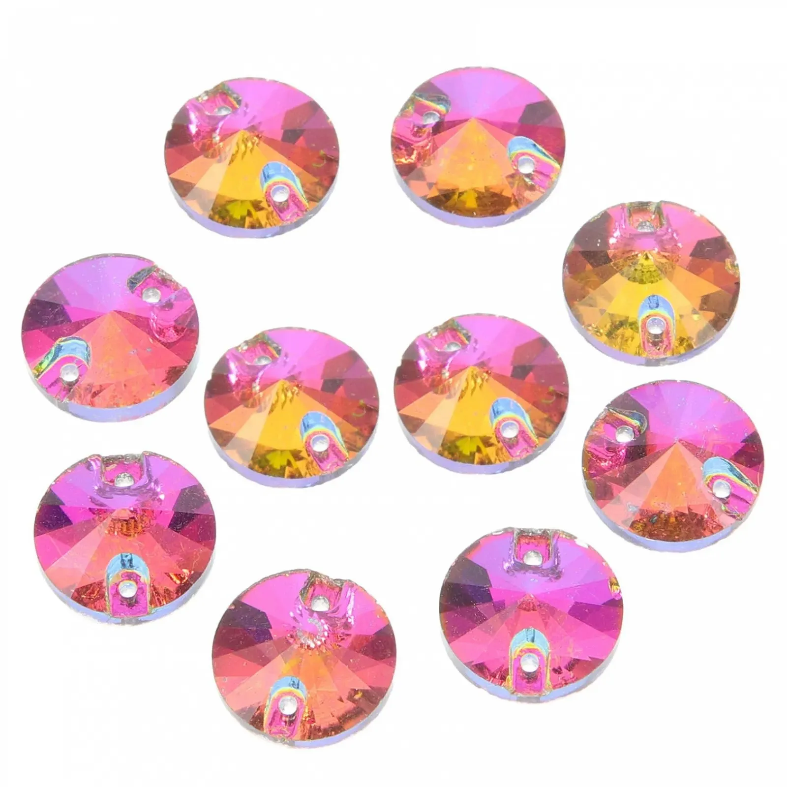 Круглі стрази STOBOK з плоскою задньою частиною, скляні для ловців сонця, DIY вироби, 48 шт., фото №1