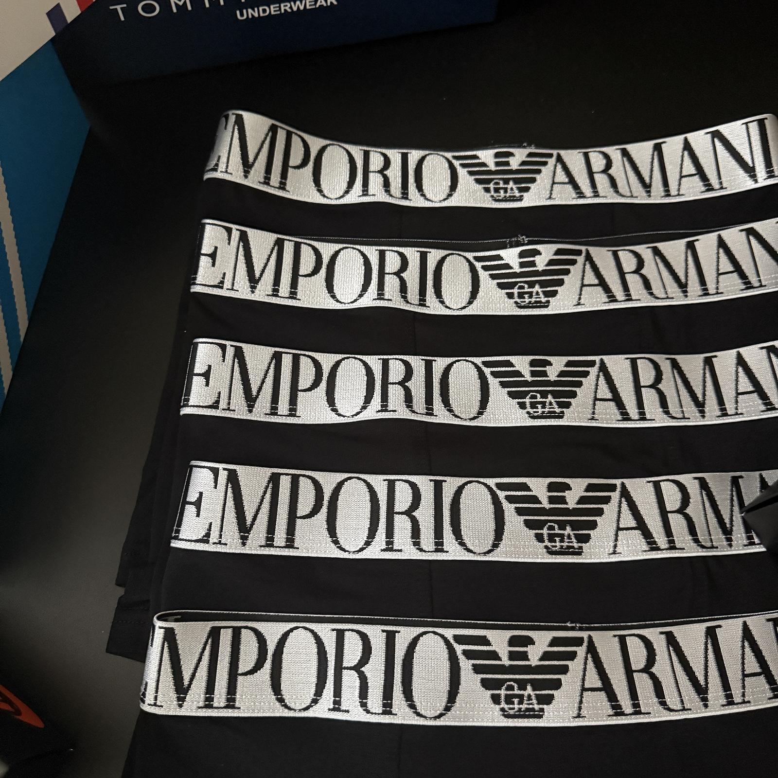Чоловічі труси боксери Emporio Armani чорні упаковка 5 штук, фото №7