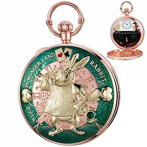Музичний кишеньковий годинник з ланцюжкомTiong Alice in Wonderland з ручним заводом - Фото 1