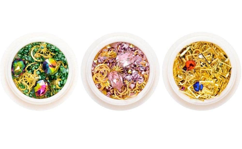 Стразы для ногтей, хрустальные, с блестками, разноцветные, украшения для ногтей, солнце, луна, для самостоятельного изготовления, фестивальный макияж для женщин и девушек, 3 шт. в упаковке, фото №1
