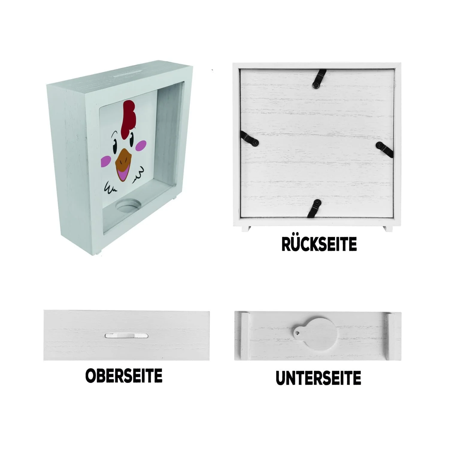 Скарбничка керамічна в дерев'яній рамі Курка, фото №6