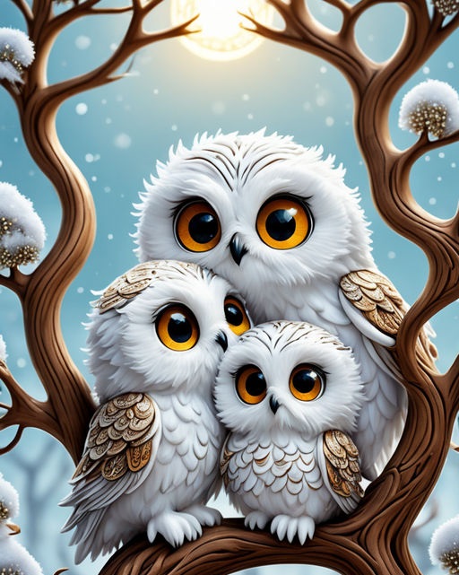 AR-3191 Набір алмазної мозаїки на підрамнику 40*50 см Сім'я сов, фото №1 AR-3191 Набір алмазної мозаїки на підрамнику 40*50 см Сім'я сов, фото №1