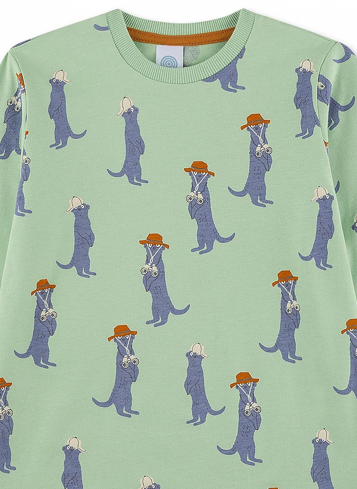 Піжама Sanetta для хлопчиків довга зелена, фото №3