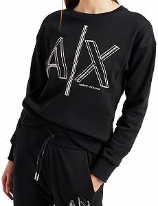 Женский свитшот Armani Exchange Sustainable с двухмерным принтом логотипа synthetic.ua - Фото 1
