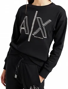 Женский свитшот Armani Exchange Sustainable с двухмерным принтом логотипа synthetic.ua - Фото 1