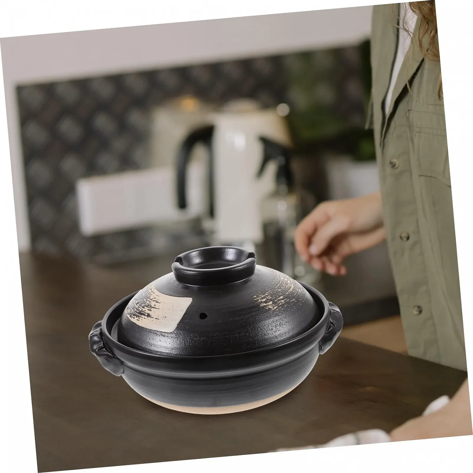 Кастрюля-жаровня IMIKEYA керамическая с крышкой 500 мл, фото №6