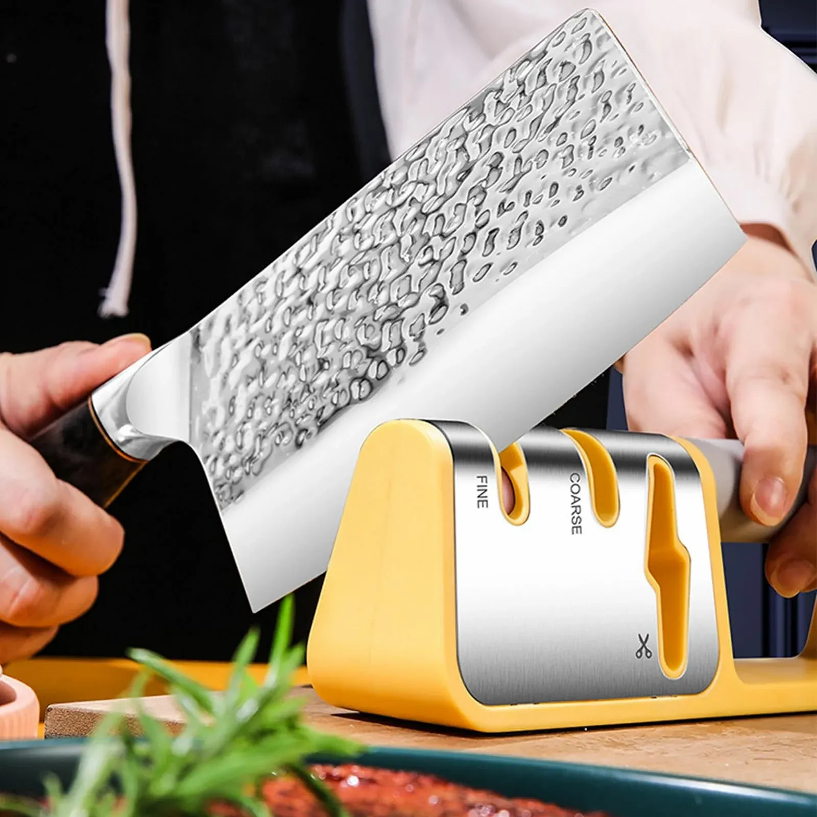 Точилка для кухонных ножниц и ножей с V-образным пазом и нескользящим основанием, фото №2