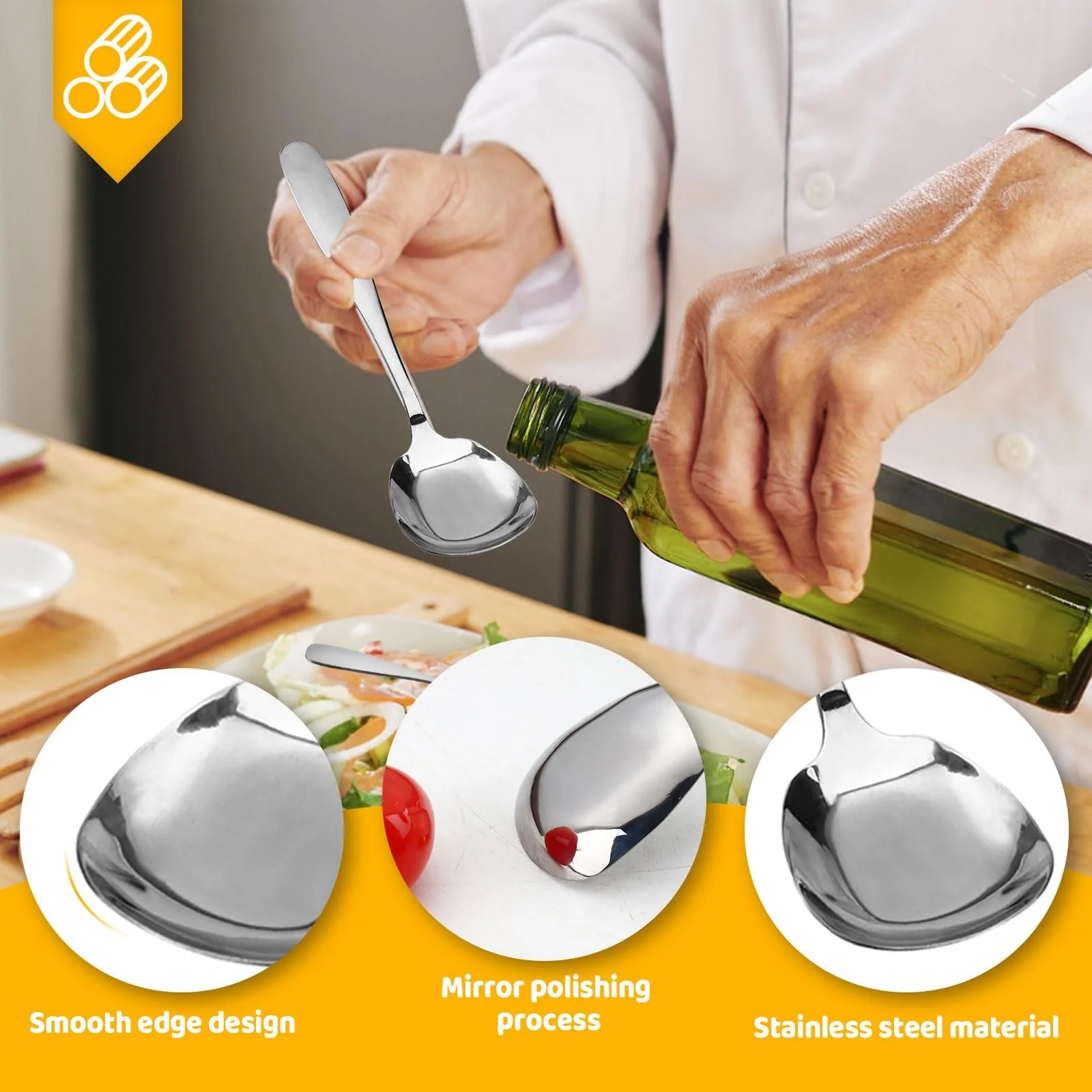 Ложка для супа Квадратная 17 см, фото №3