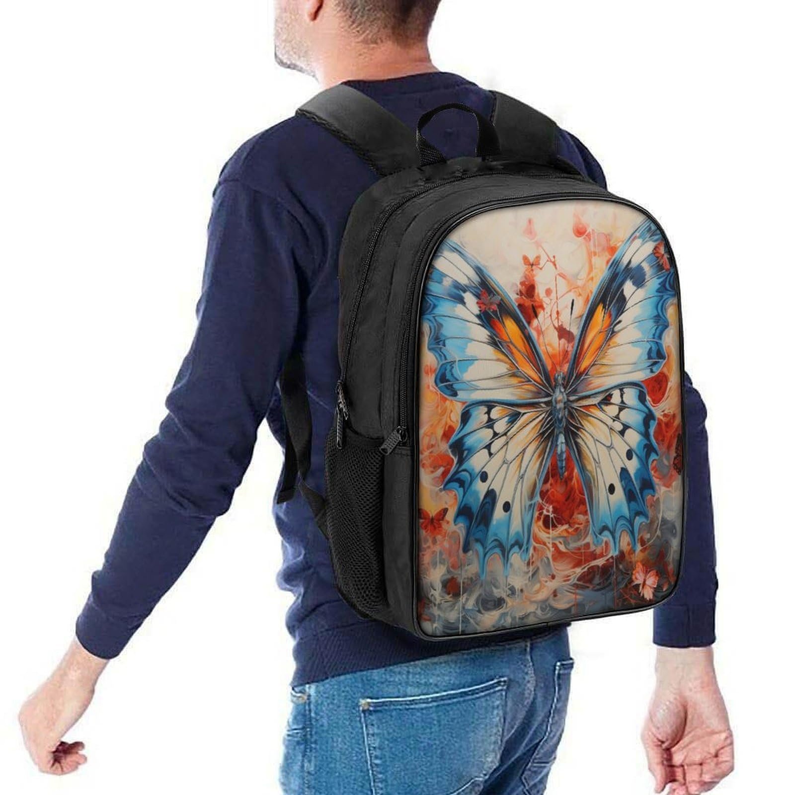 Рюкзак FPAKAKIIE Butterfly 3D, детский, большой, для девочек, школьный, 40x28x16 см, фото №5