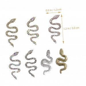 Підвіска для нігтів Healeved Зміїний, 7 шт, зі стразами, прикраса для манікюру synthetic.ua - Фото 1