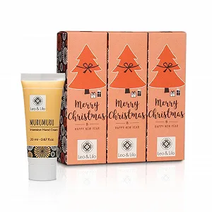 Крем для рук Leo & Lilo Small Greeting - Набор из 3 рождественских подарков Merry Christmas - 3 индивидуально упакованных крема для рук с мурумуру 20 мл - Веганская натуральная косметика - Фото 1