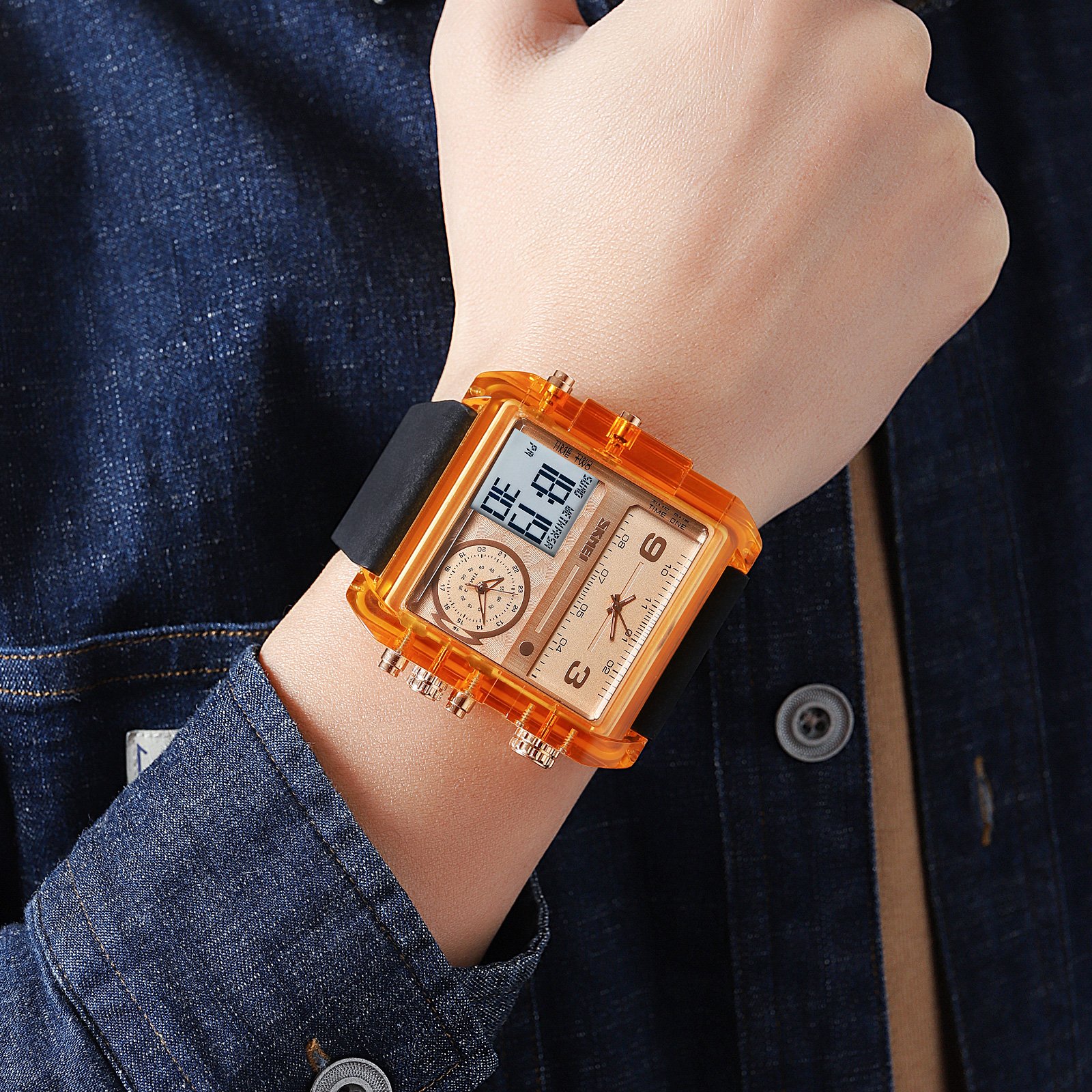 Годинник Skmei 2020AR Amber-Transparent SALE, фото №3