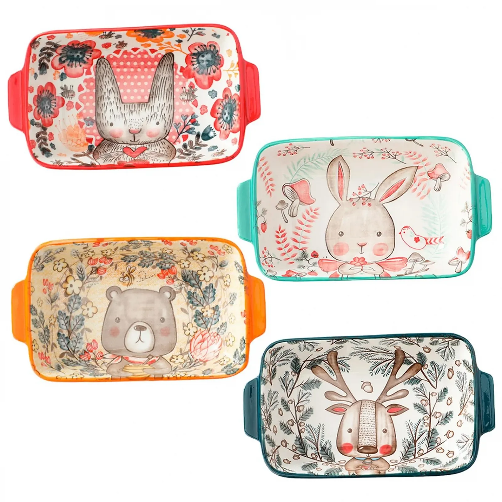 Форма для запекания керамическая прямоугольная с ручками и рисунком животных 22 x 12 см Style 4Baking, фото №8 Форма для запекания керамическая прямоугольная с ручками и рисунком животных 22 x 12 см Style 4Baking, фото №8