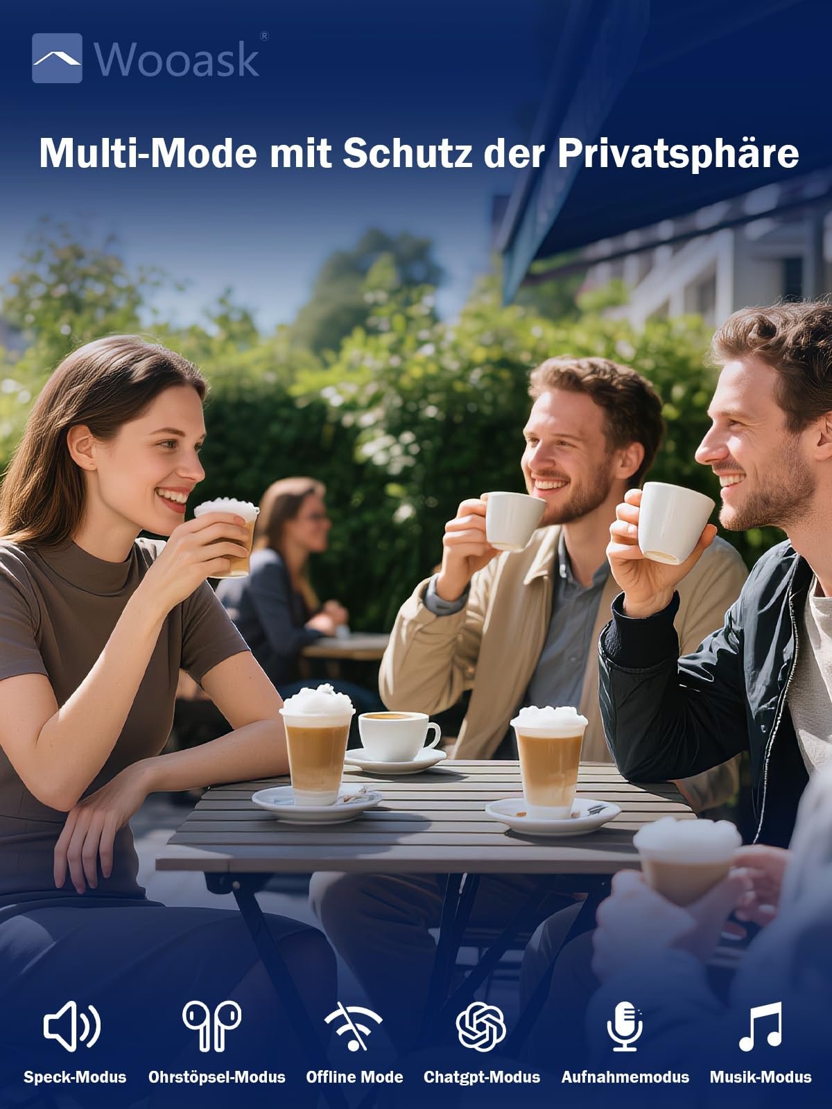 Навушники-перекладачі Wooask A8, 144 мови, 16 мов офлайн, фото №5 Навушники-перекладачі Wooask A8, 144 мови, 16 мов офлайн, фото №5