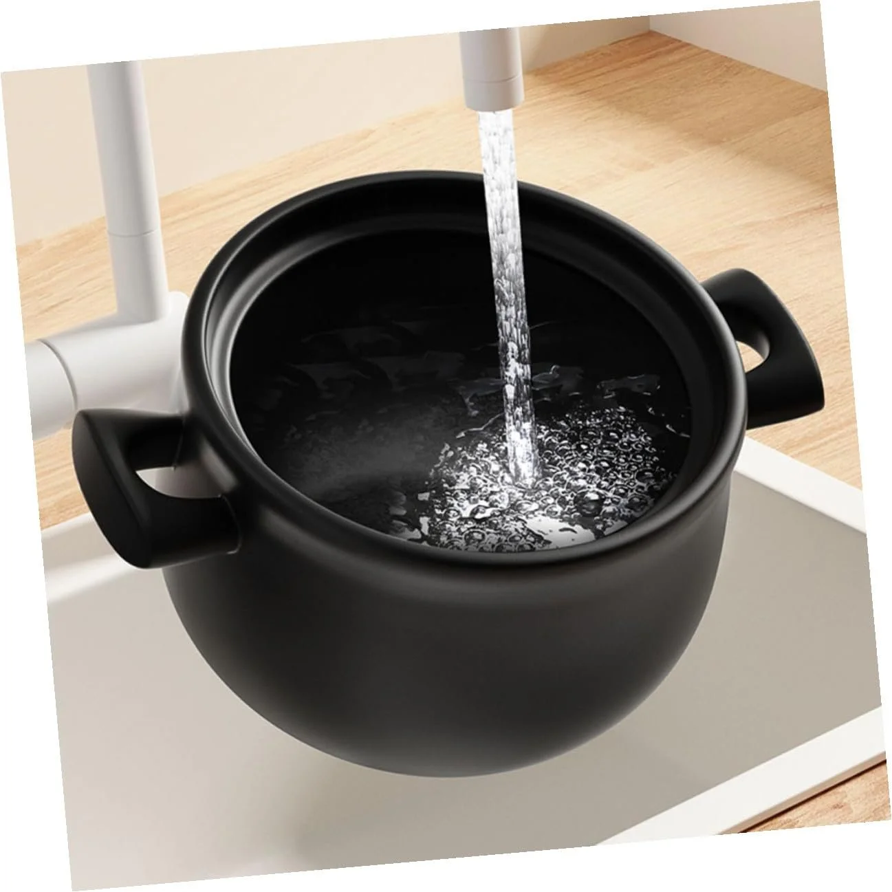 Кастрюля каменная с крышкой жаростойкая большой емкости, фото №6 Кастрюля каменная с крышкой жаростойкая большой емкости, фото №6