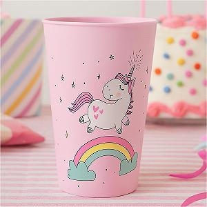 Дитяча чашка Пластикова чашка 250 мл для школи в дитячий садок (Рожевий Єдиноріг) synthetic.ua - Фото 1