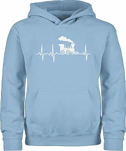 Детская Толстовка для Мальчиков и Девочек Shirtracer Паровоз Сердцебиение Белый - Фото 1