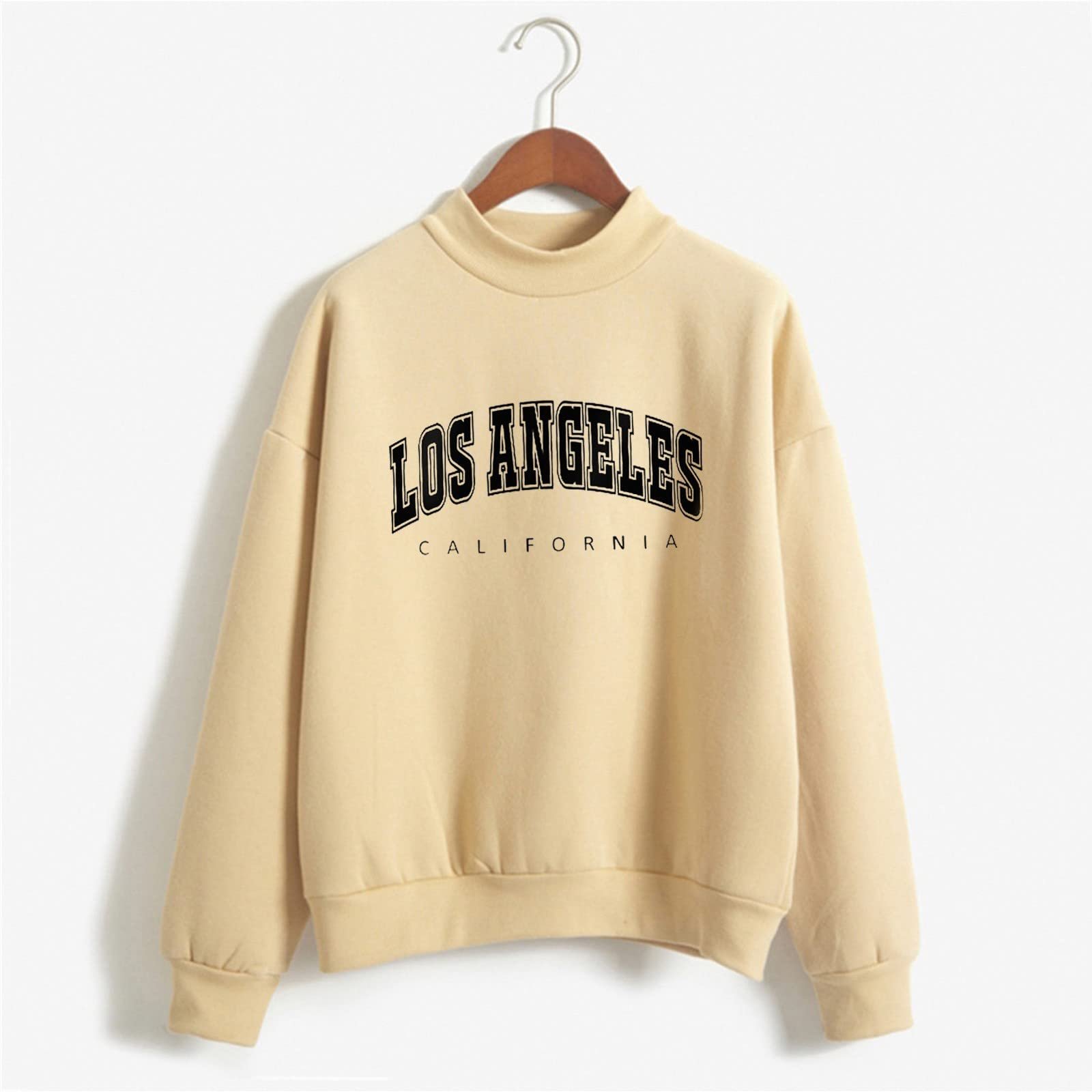 Женский Свитшот Los Angeles California С буквенным принтом, Y2K, однотонный, круглый вырез, легкий, винтажный, зимний, осенний, одежда, круглый вырез, свободный крой, воротник-стойка, однотонный, фото №4